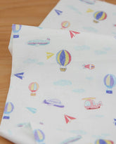 嬰兒玩具直升機熱氣球圖案布料,可愛,兒童,縫紉,被子,韓國製造,Half Yard